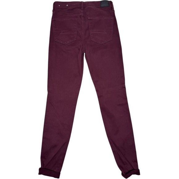American Eagle Burgundy Hi Rise Stretch Pants Size 4 - Picture 2 of 5
